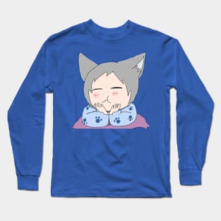 Cute Sleepy Wolf Child Long Sleeve T-Shirt